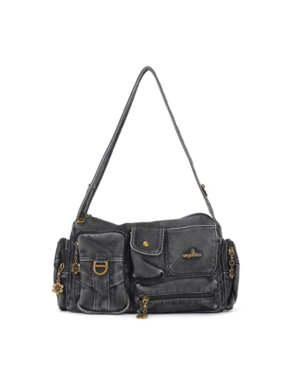 Vintage Hobo Shoulder Bag Water-Resistant Multi-Pocket Crossbody with